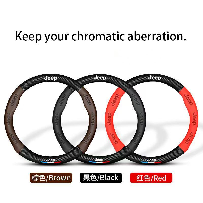 Car Steering Wheel Cover Anti-slip Napa Leather  Steering Covers For Jeep Grand Cherokee Wrangler JK Gladiator Compass Renegade