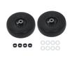 Set da 2 pneumatici e ruote per tosaerba 9x3.50-4'' Pneumatico in PU e Kit Adattatori Nero