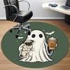1PC Ghost Pug Office Round Area Rug,  Mat Suitable ForOffice, Under Office Chairs Bedroom Living Room Home Decor, Room Deco