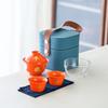 Good Luck Travel Tea Set Ceramic Household Outdoor Portable Cover Bowl Express Cup Peace And Joy One Pot Two Cups