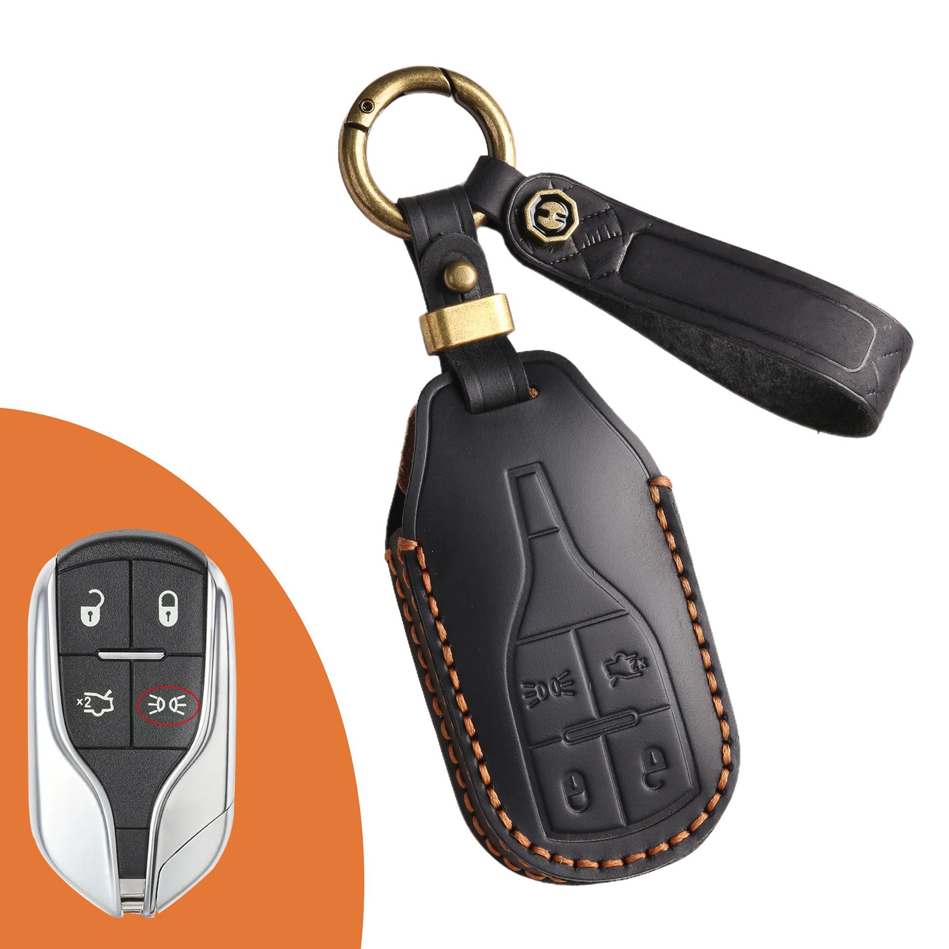 

Applicable Maserati Levante Key Case President Geberit Premium Levante/Ghibli Leather Case чёрный