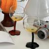Cute Colourful Glass Wine Glass Tilted Heads Goblet Red Wine Cocktail Champagne Glass Cup Dessert Ice Cream Bow Cup