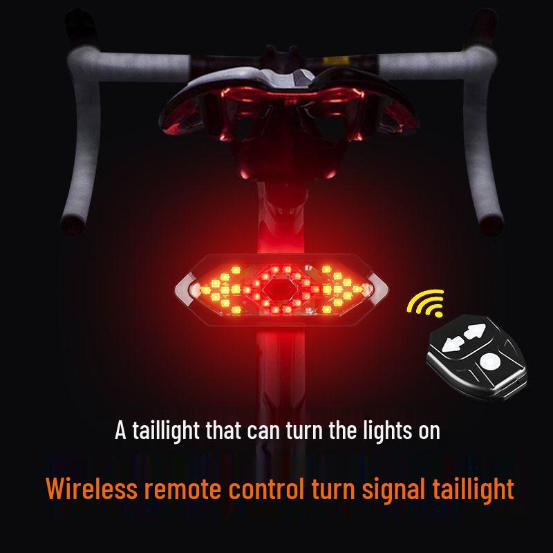 Wireless USB Rechargeable LED Bike Tail Light with Remote Turn Signals