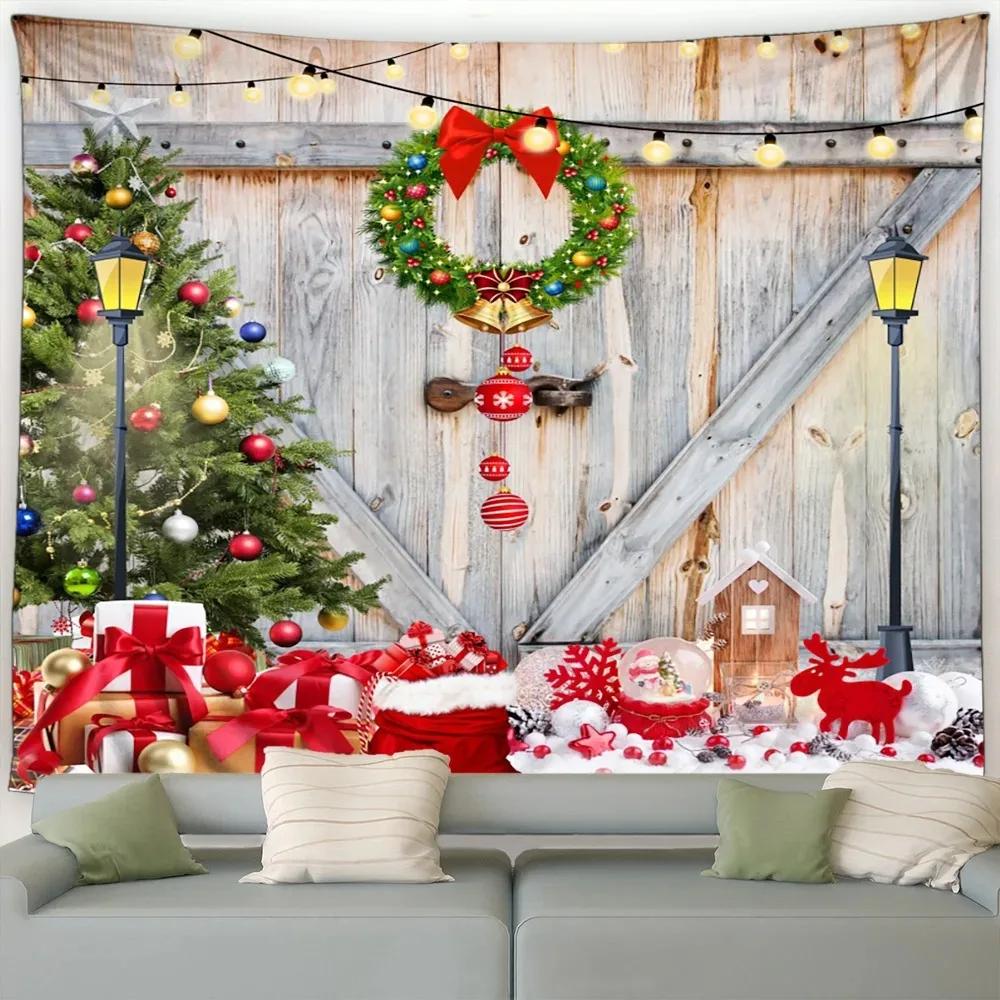 Christmas Tree Snowman Tapestry Bedroom Living Room Home Christmas Decoration Tapestry