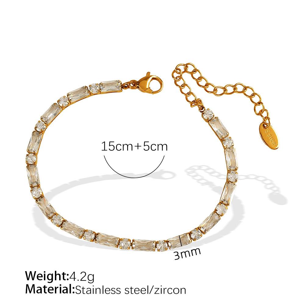 European and American hot-selling jewelry sets, zircon necklaces, European and American titanium steel bracelets, full of diamond necklaces, women