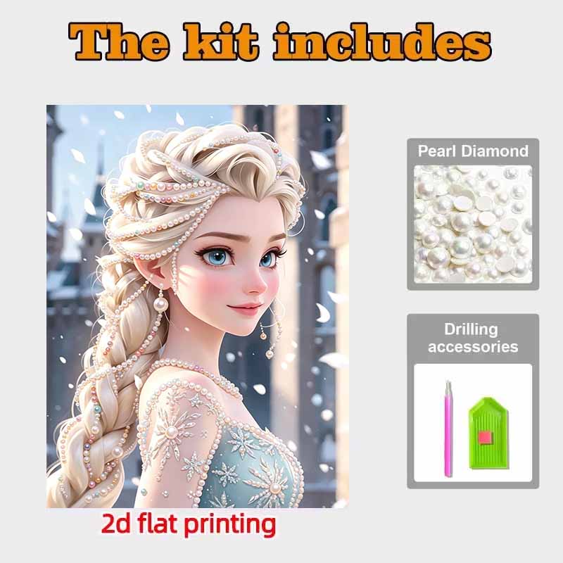 Disney Pearl Painting Queen Elsa DIY Pearl Art Painting Pearl Gem Painting Pictures Crafts Special Shape Home Wall Decoration