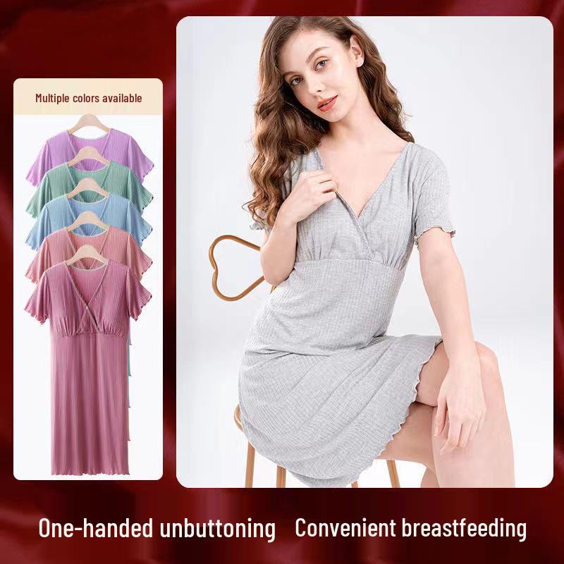 Maternity Nursing Dress - Summer/Autumn Fashion for Pregnant and Postpartum Women