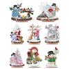 Holz-Diamantmalerei Weihnachts-Schreibtischdekorationen Diamantmalerei Ornamente Set Diamantmalerei Schreibtischornamente Set