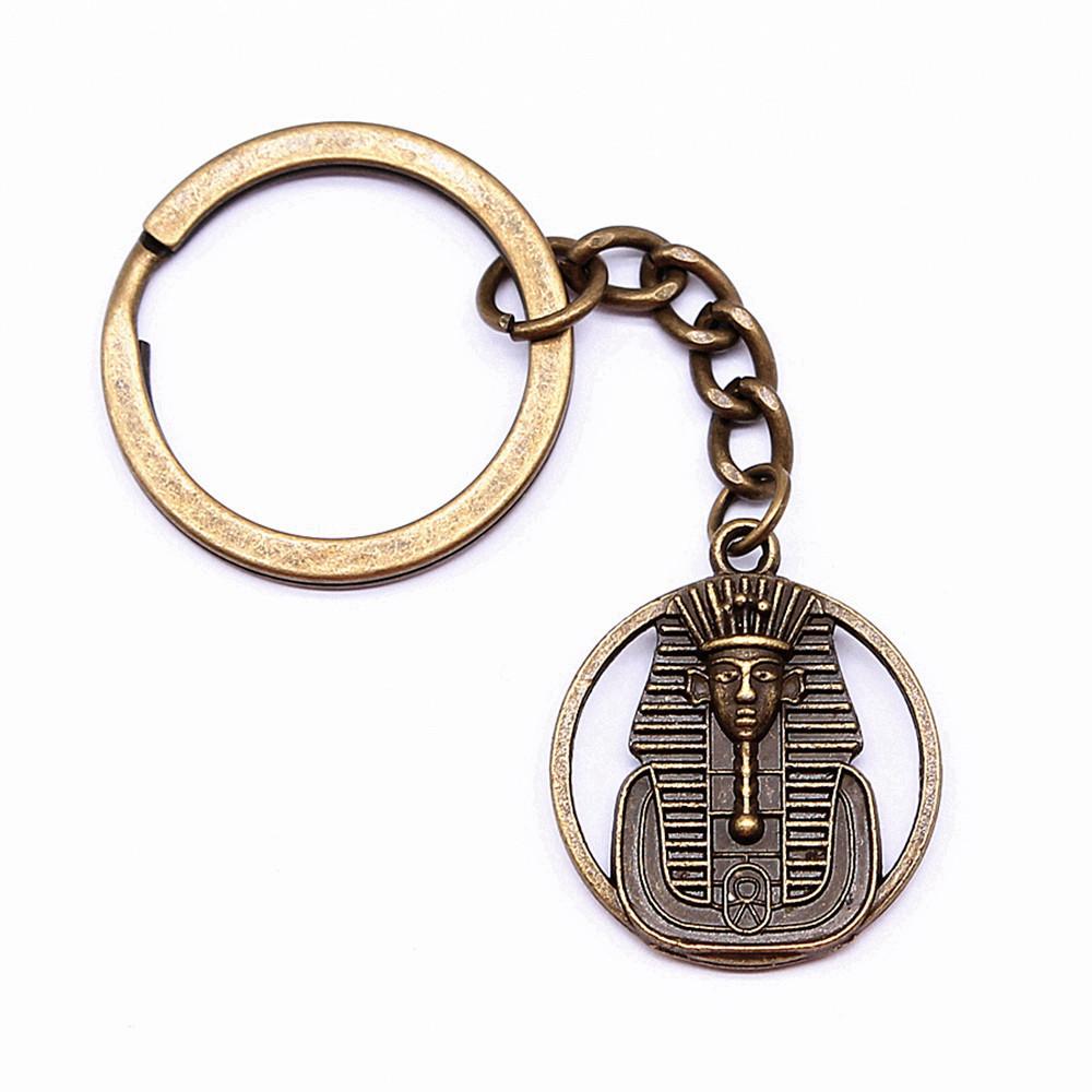 Egyptský faraon Klíčenka s přívěskem Starověký faraon Hlavní amulet Kroužek 28 mm