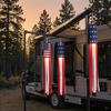 Amerikanische Flaggen-Windsock mit LED-Lichtern, große rot-weiß-blaue patriotische Windsocke für den 4. Juli, Memorial Day, Garten, Außenbereich