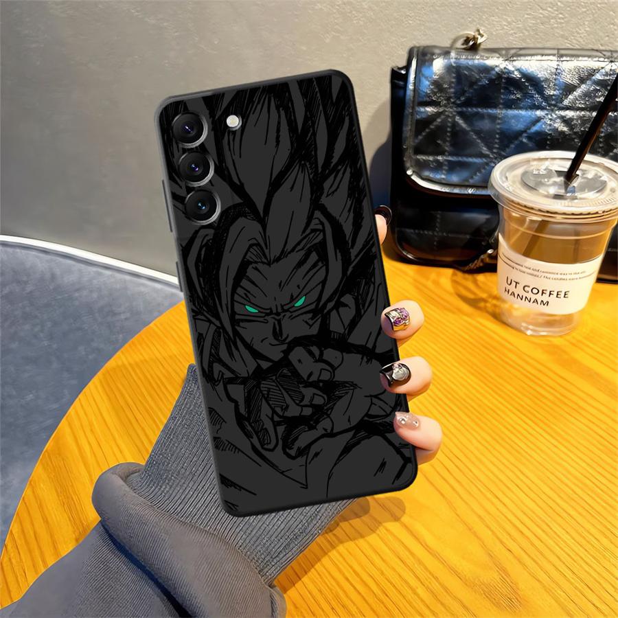 Case for Samsung Galaxy A20 A13 A06 A05 A17 A04 A40 A16 A30 A15 A50 A10 A12 A70 Black Soft Phone Cover Dragon Ball Vegeta Son