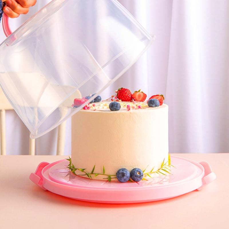 Clear Plastic Cake Storage Box Transparent Dessert Box For Kitchen Countertops With Secure Lid Kitchen Baking Essential
