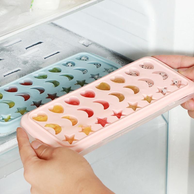 Ice Ball Molds Makers Tray Moulds Ice Trays Silicone Material Moon Star Heart Shaped for Wine