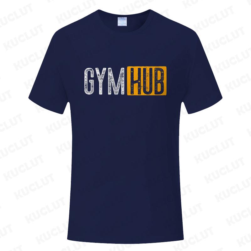 Gym Hub Print Men's T-Shirt Oversize Funny Graphic Tees for Men Summer Tops T Shirt for Men Clothing Fashion T Shirt Casual Tee