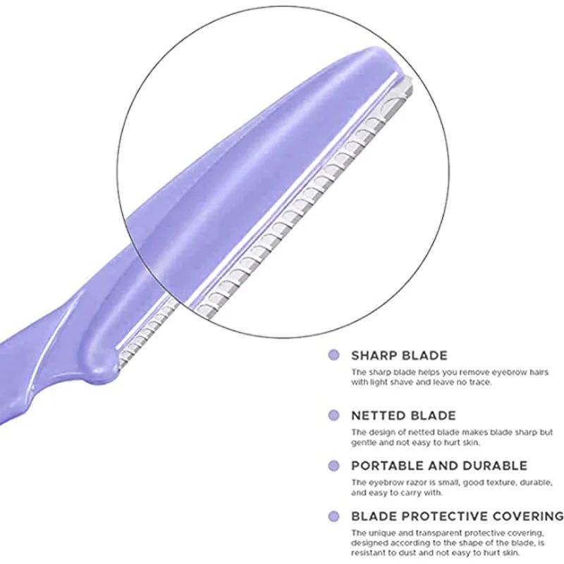 3pc Eyebrow Trimmer Safety Mini Portable Painless Face Razor Clean Blade Shaver Eye Brow Cutters Shave Hair Makeup Tool