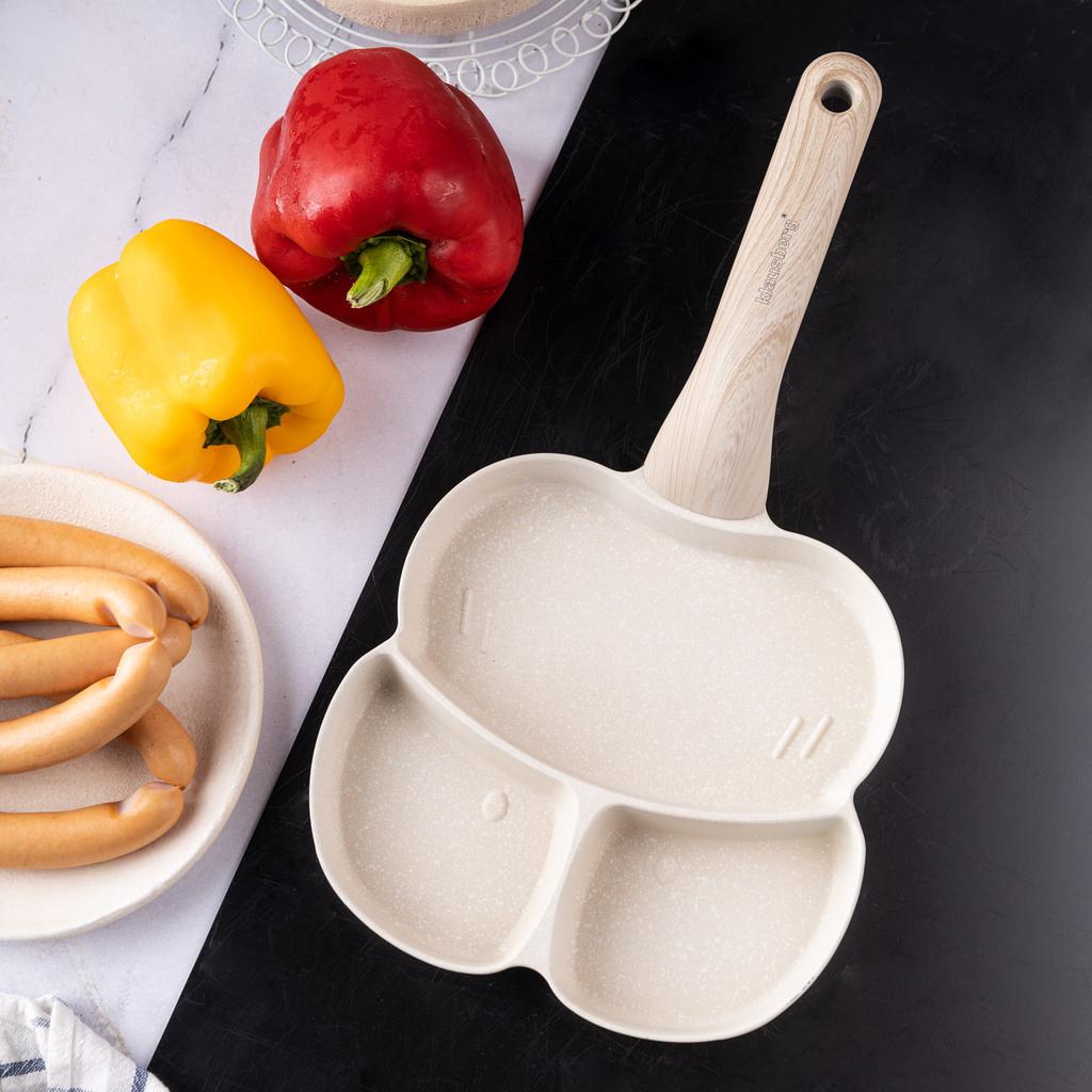 Patelnia marmurkowa 3 w 1 do jajek naleśników placków pancake 18cm BEŻOWA KLAUSBERG KB-7825