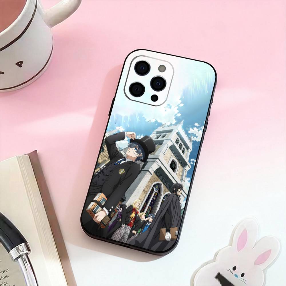 Anime B-Black B-Butler  Phone Case For iPhone 17,16,15,14,13,12,11 Plus,Pro Max,Soft Silicone Black Cover iPhone13PRO