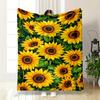 Sunflower Pattern Flannel Blanket for Bedroom Living Room Sofa and Nap