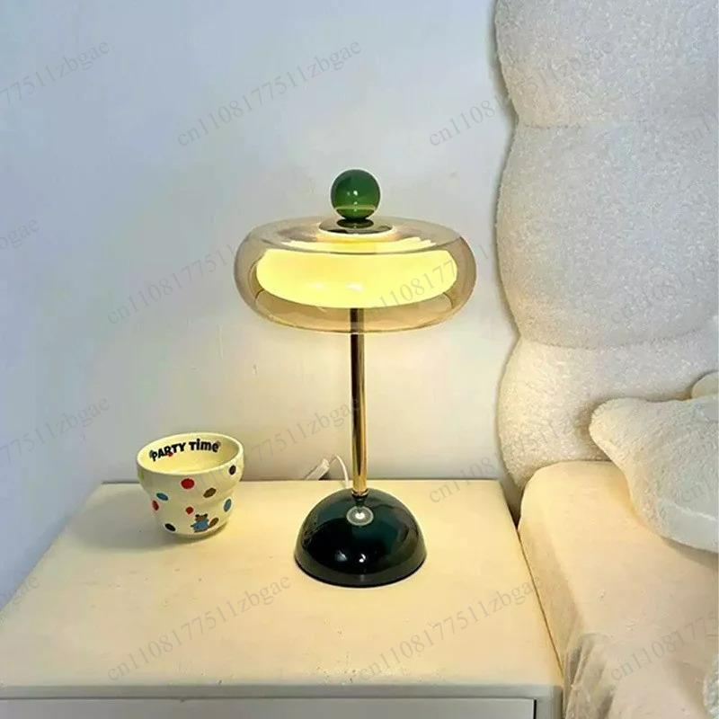 Vintage Dimmbare Glas Tischlampe Mid-Century Stil Ambient Schreibtischlampe für Schlafzimmer Nachttisch Arbeitsplatz Schreibtisch Heimdeko Beleuchtung