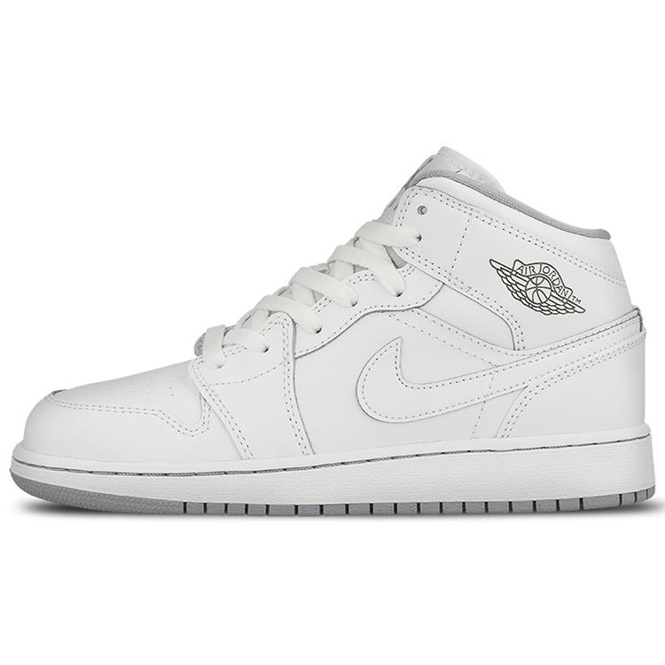 (GS) Air Jordan 1 Retro Mid White Wolf Grey Kids 554725-112 EU 40