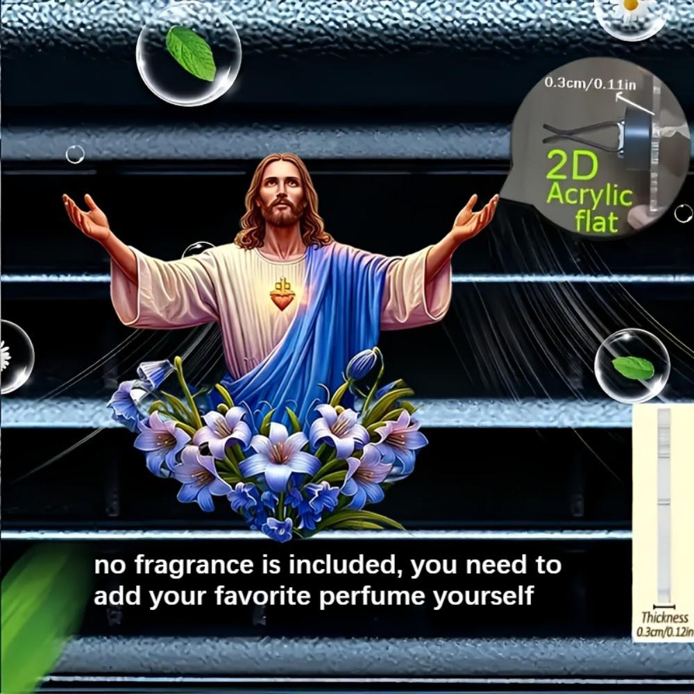 2D Flat Sacred Car Vent Clip Decorative Diffuser (fragrance Not Included), Car Interior Decoration, Aromatherapy Clip, Ideal for Holiday Gifts