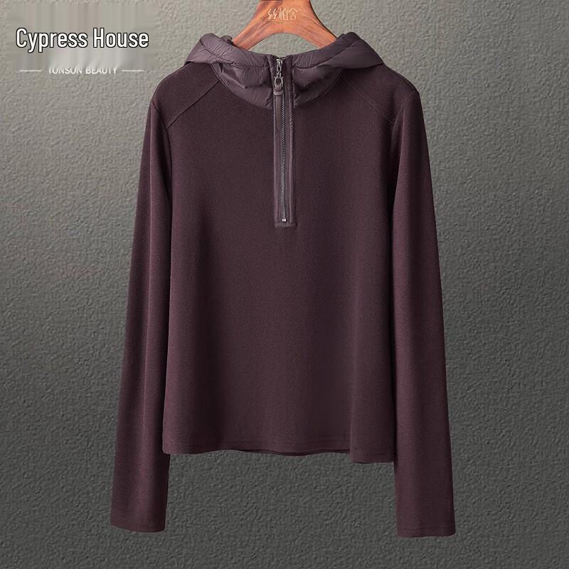 Sibaishe Women s Half-Zip Hooded Pullover M