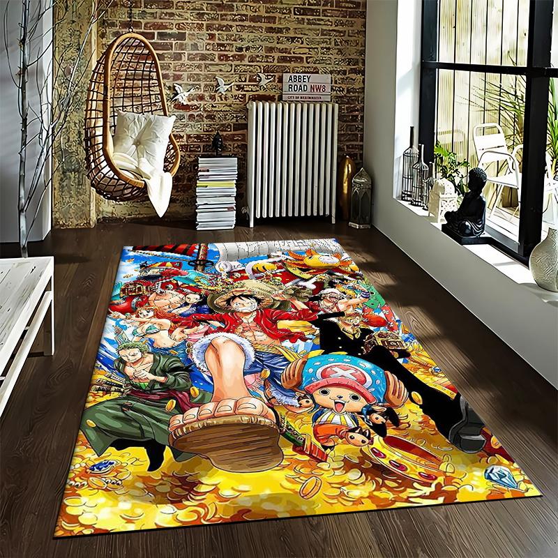 "Colorful Anime Pirate Design Carpet for Home Décor, Living Room Rug" Suitable for use as an anti-slip for living room bedroom sofas