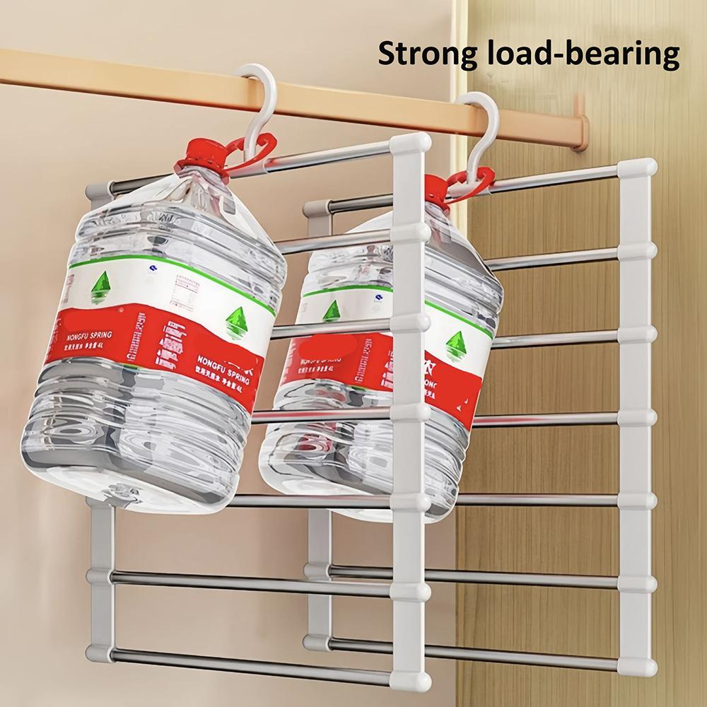 Pants Hangers Space Saving 6/8 Layers Stainless Steel Trouser Hanger Closet Organizer for Pants Jeans Skirts Scarf Legging