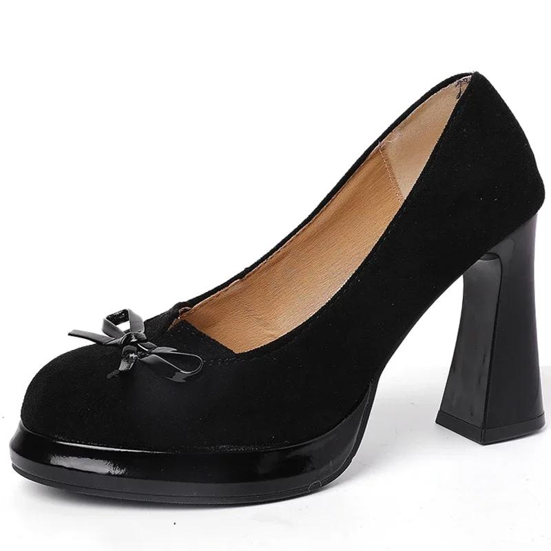 Designer Vintage Women Pumps Shoes Fashion Butterfly-knot Shoes Platform High Heels Party Club Shoes