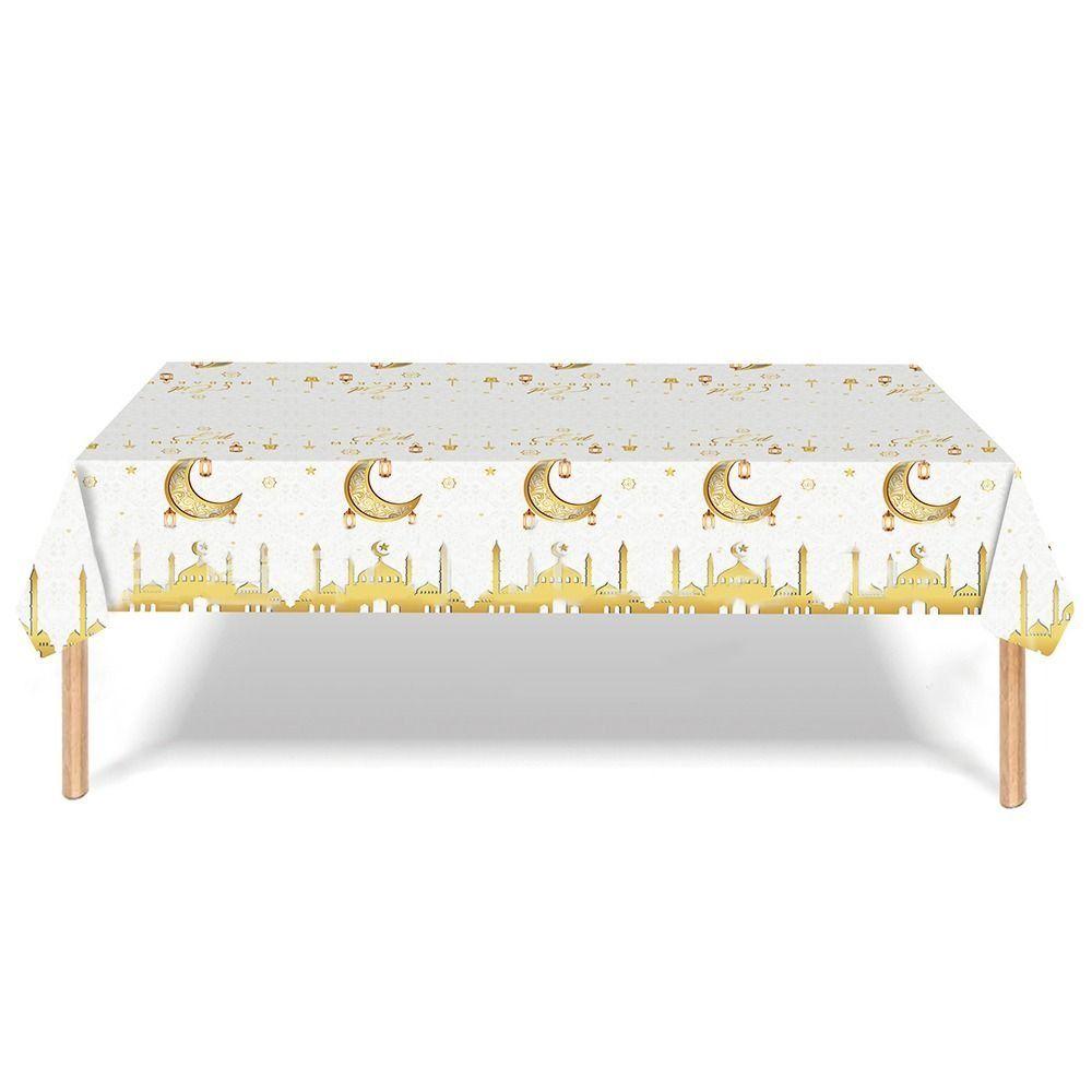 Disposable Eid Mubarak Tablecloths Plastic Table Cover 2025 Ramadan Decoration  Party Supplies