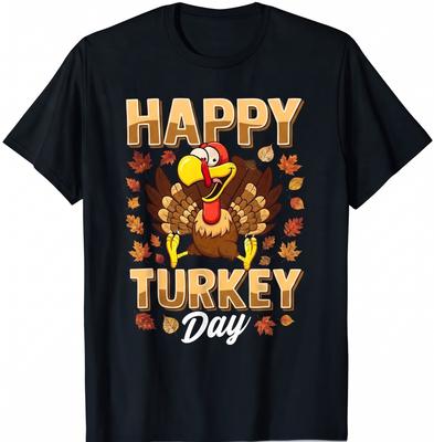 Funny Happy Turkey Day Thanksgiving Holiday T-shirt For Men Women