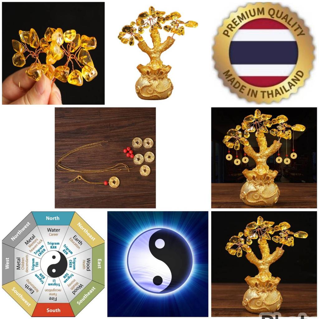Thai Amulet Money Wealth Tree Luck Feng Shui Yin Yang Decor Jewelry Buddhist Retro Vintage Protect Charm Talisman Powerful Wealth Success Health Luck