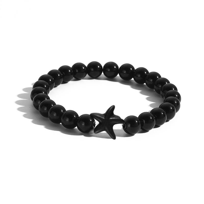 Starfish Handmade Beaded Bracelet with Elastic Cord - Fashionable Commuting Style