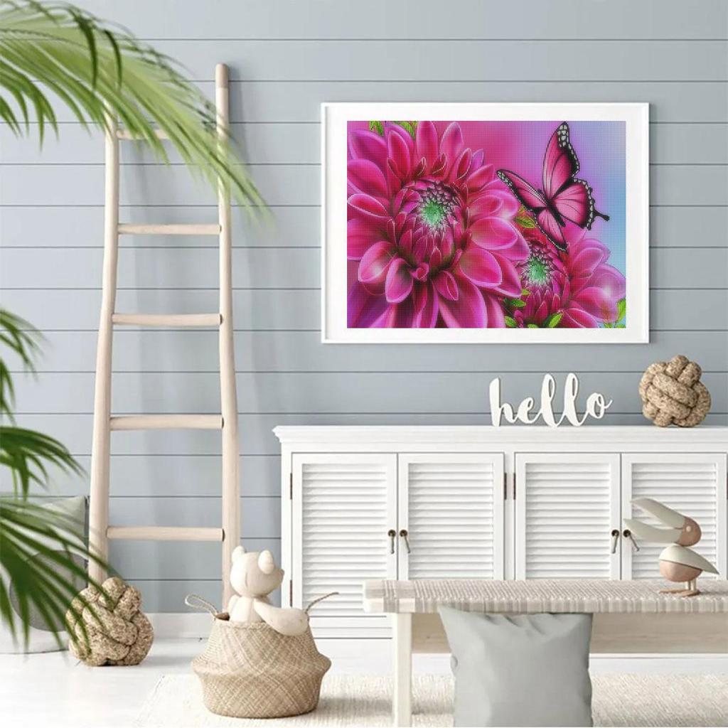 5D Diamond Painting Flower Embroidery Cross Stitch Kit Rose Full Round Diamond Handmade Pcture Of Rhinestone For Home Decors 30x40cm/12x16inch