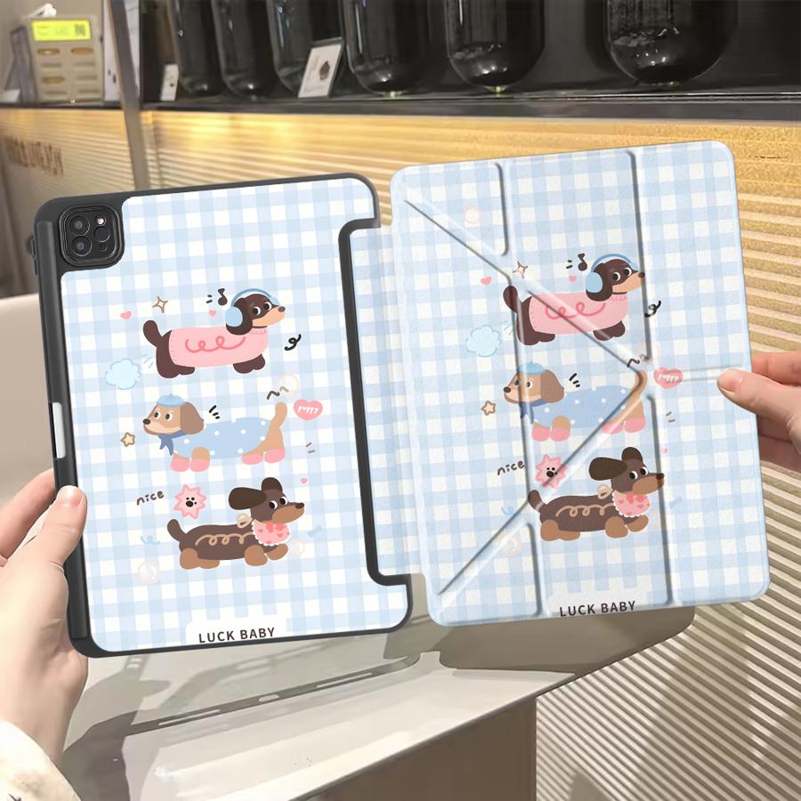Holder Cover Tablet Case For iPad Pro 2025 Air 4 5 M3 M2 1 2 M4 11inch Mini 6 7 Pro 11th 10th 9th 8th 7th 12.9inch Cartoon Cute