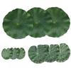 Pack Of 9 Artificial Floating Foam Lotus Leaves Water Lily Pads Ornaments Green