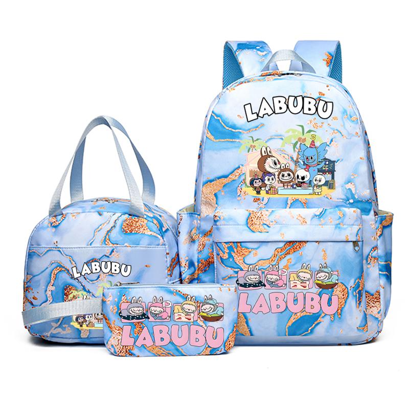 3 Buc/set Rucsac Drăguț Imprimat Geantă de Prânz Etui pentru Creioane Adolescent Băiat Fată Rucsac Student Zimomo Ghiozdan Femei Geantă de Călătorie Cadou