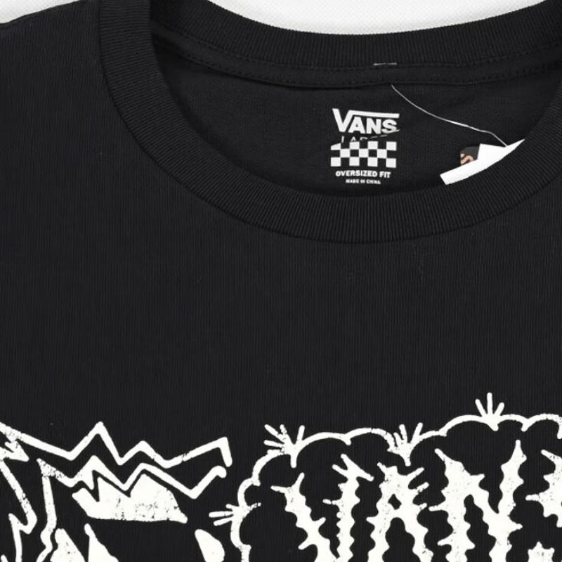 Vans Off The Wall Casual Series Simple Versatile Letter Short Sleeve T-Shirt Men Tops Black VN000GQQBLK