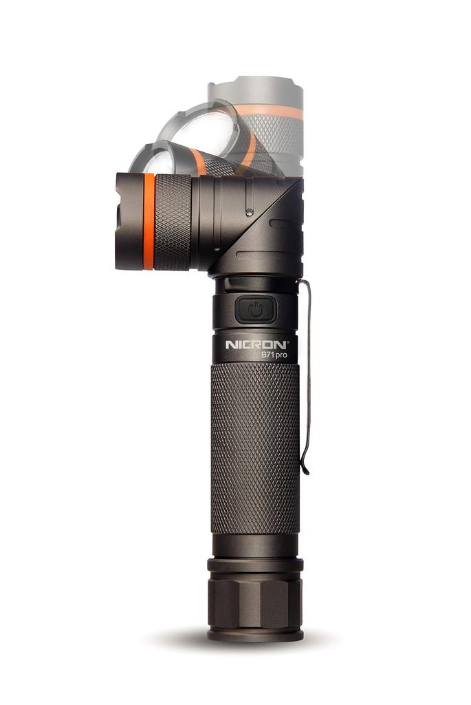 NICRON LED Handy Clip Chest Mountain B71Pro Light, L-Shaped, Swivel, Rechargeable, Included, Magnet, Light, Small, Hands-Free, Compact, Portable,