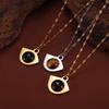 Retro Tiger Eye Fish Mouth Titanium Steel Necklace for Women - Fashionable Light Luxury Design