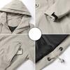 Men Jacket Hooded Long Sleeve Windproof Waterproof Windbreaker with Multi-Pocket Design Casual Sports Style Outerwear
