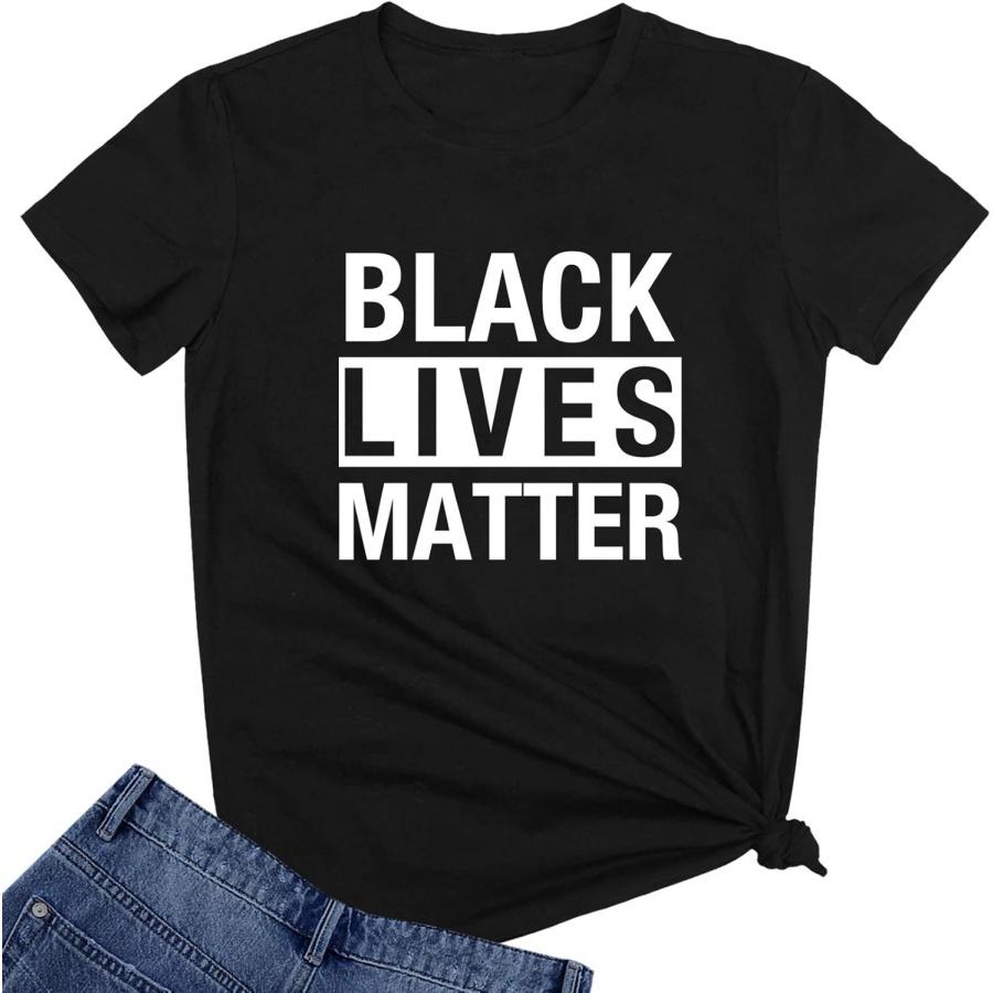 BLACKOO Women Summer Short Sleeve Graphic T-Shirts Black Small S