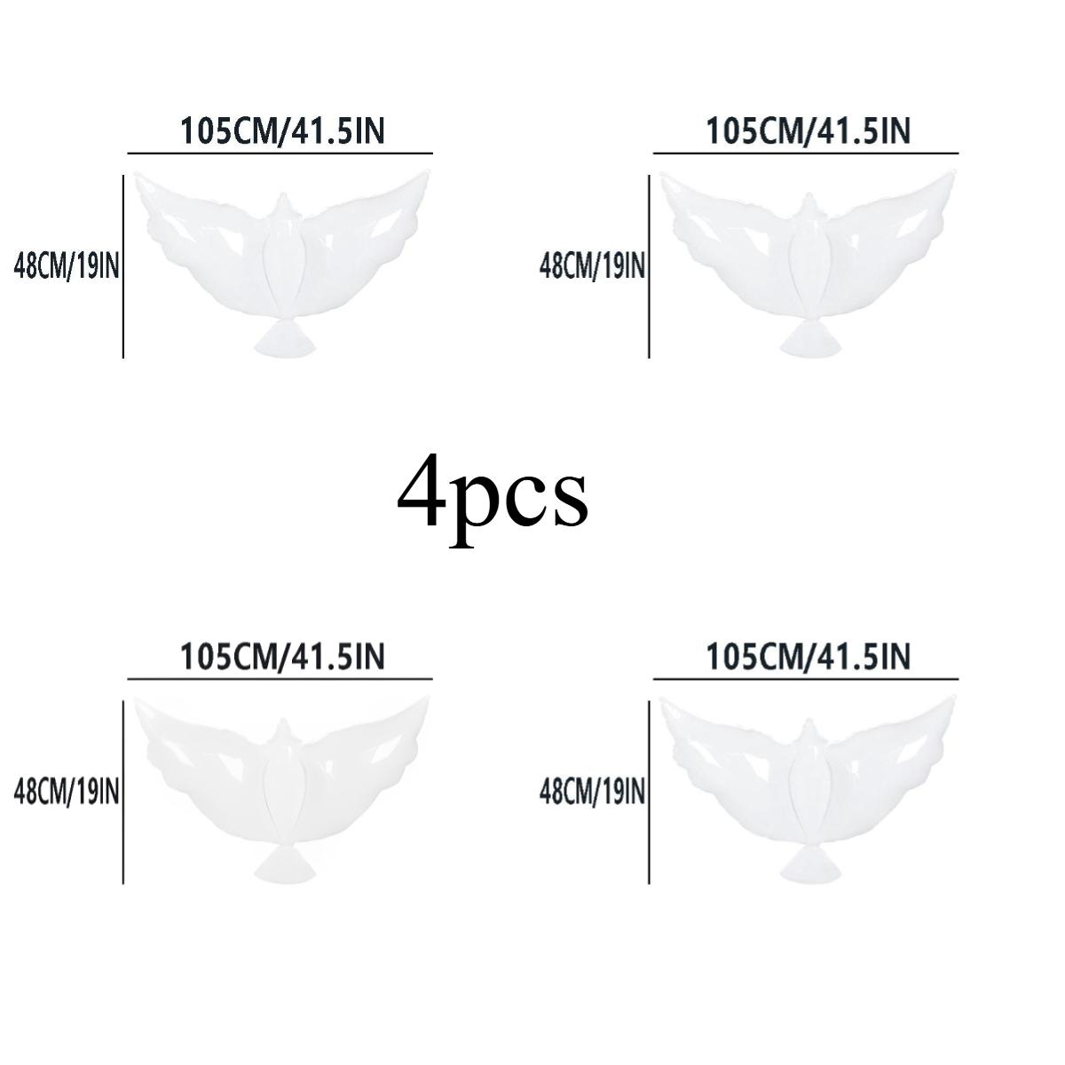 

Фольгована повітряна куля з білим голубом 105x48 см і куля з пташкою миру Голуб і голуб миру День народження Гелієва куля Весільні прикраси Біла повітряна куля 4pcs білий