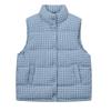 Plaid vest cotton jacket loose thickened warm sleeveless vest cotton jacket vest down cotton jacket