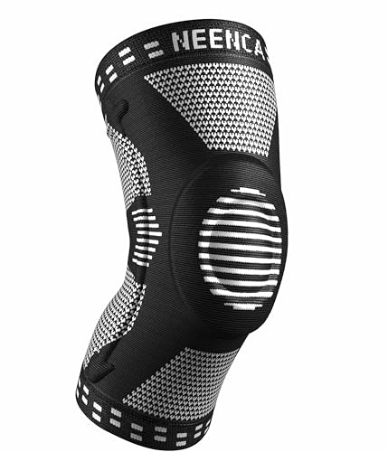 NEENCA Knee Support, Knee Stabilization for Running, Badminton, Marathon, Volleyball, Hiking, and All Sports, Breathable, Ambidextrous, Side Spring, 1