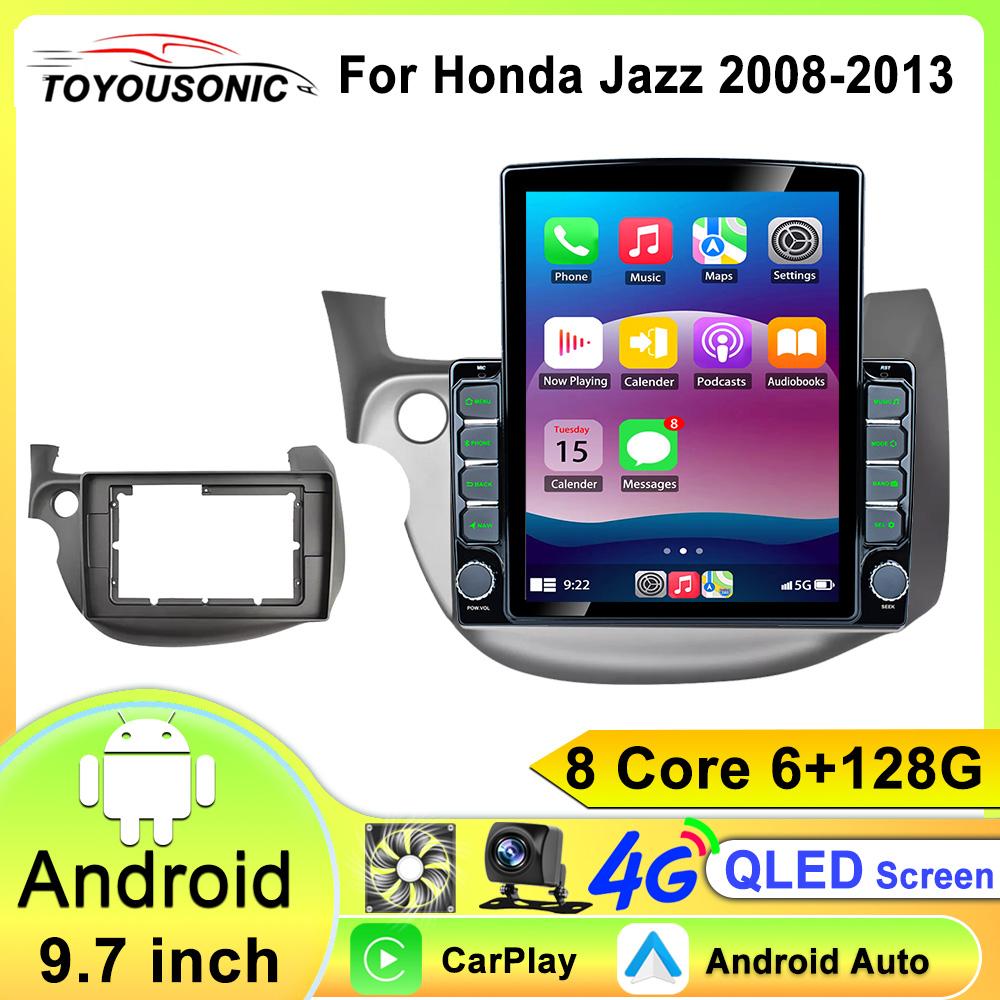 For HONDA FIT JAZZ 2007-2014 2Din 4G Android 13 WiFi DSP CarPlay Car Stereo Radio Multimedia Video Player Navigation GPS