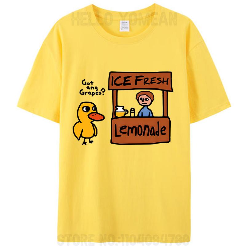 Ice Fresh Lemonade Got Any Grapes Duck Funny Saying Meme Vintage Men's T-Shirt Cotton Tee Tops