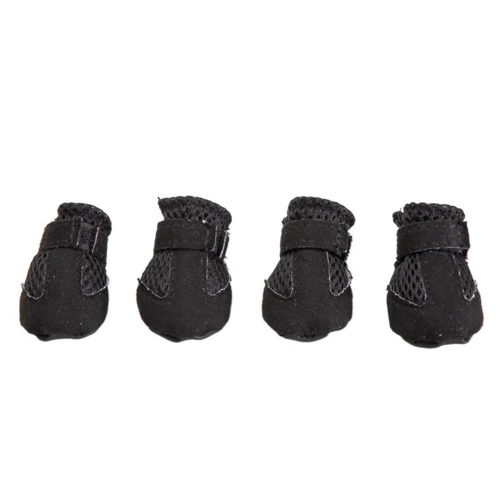 

4pcs/set Anti-slip Pet Rain Boots Breathable Dog Short Boots Durable Pet Dog Shoes Indoor M чёрный
