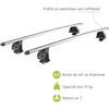 Lot de 2 Barres de toit - GREEN VALLEY - Easy One N° 49 - Aluminium - Fixation sur toit normal - Jusqu'à 75 kg