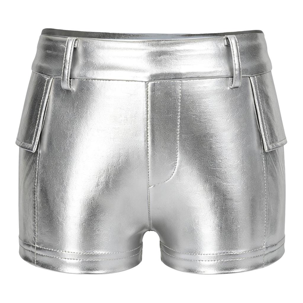 Girls Metallic Shiny Hot Pants